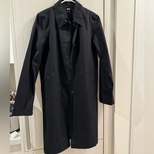 Black Uniqlo trench coat